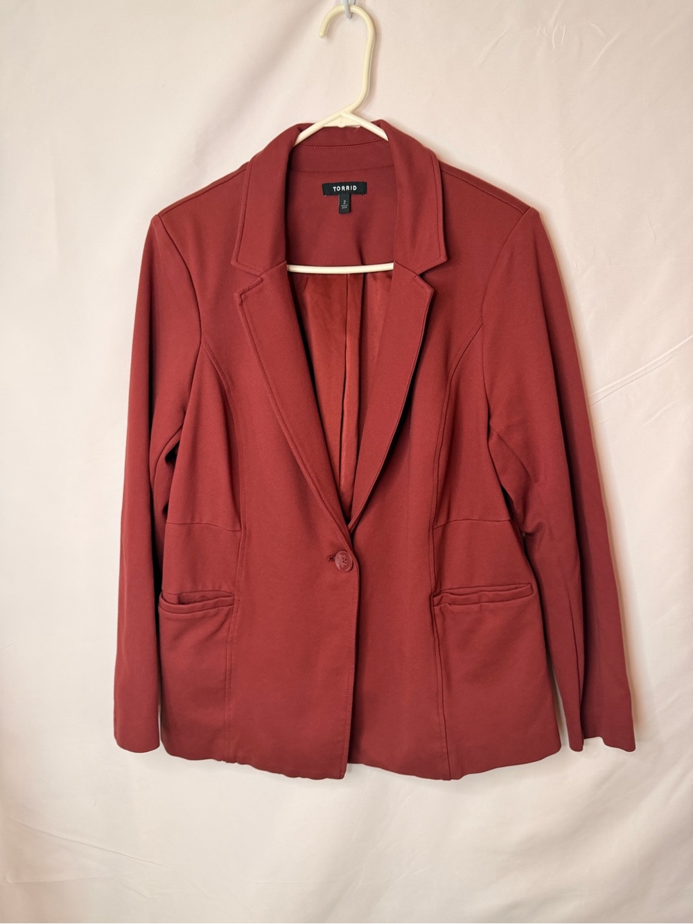 Torrid Plus Size 2 Rust Stretch Blazer Jacket Women’s 18/20 - Picture 2 of 4